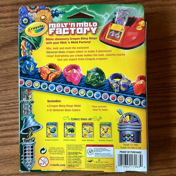 Brand New Crayons Melt ‘N Mold Factory Add On Kit Bling Rings - Picture 2 of 3